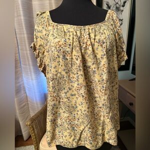 Maurices Yellow Floral Blouse
